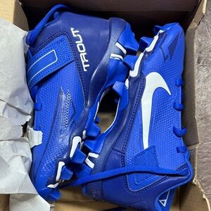 Nike Blue Cleats with White Swoosh